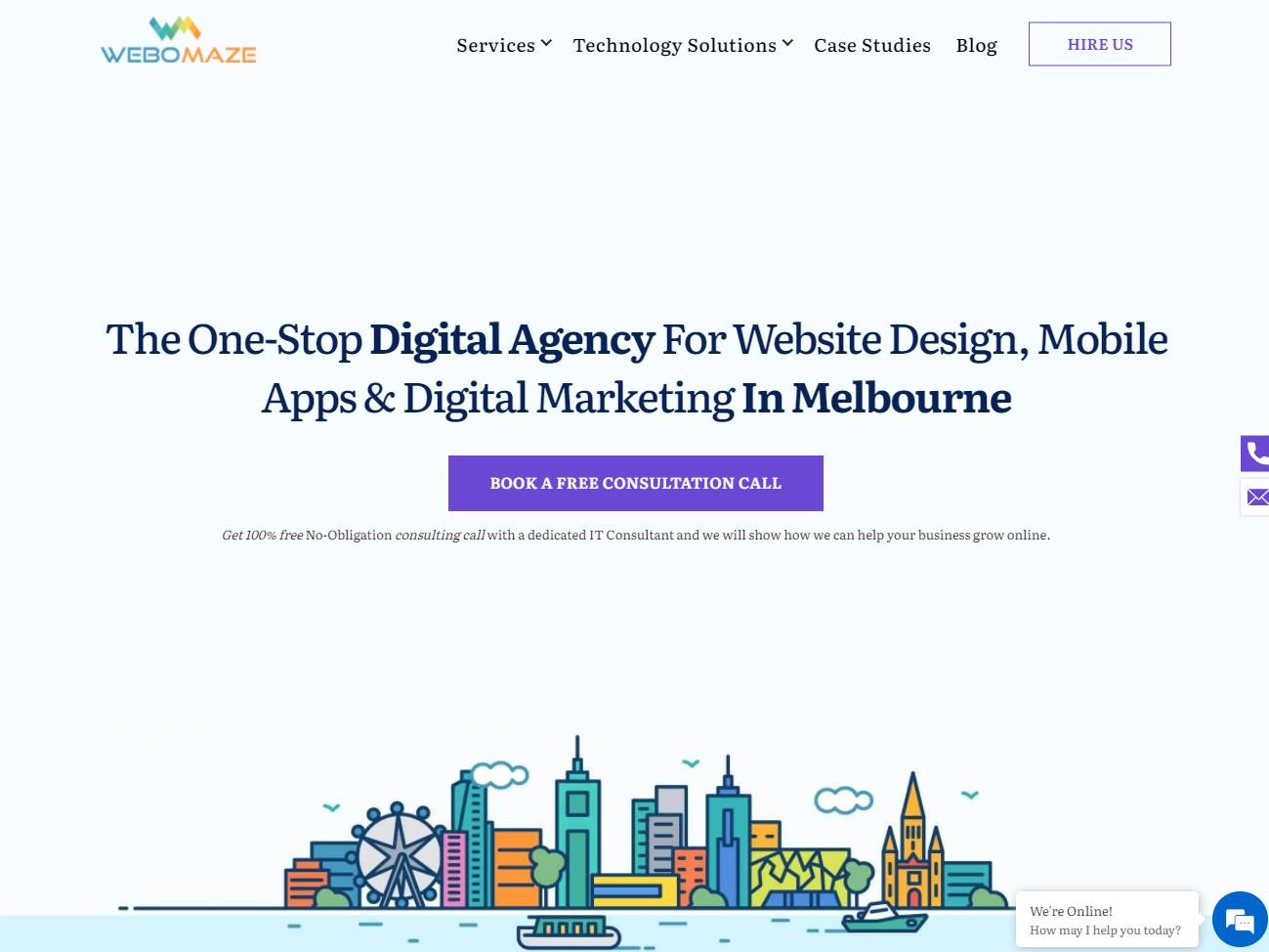 Screenshot of the Webomaze Pty Ltd website