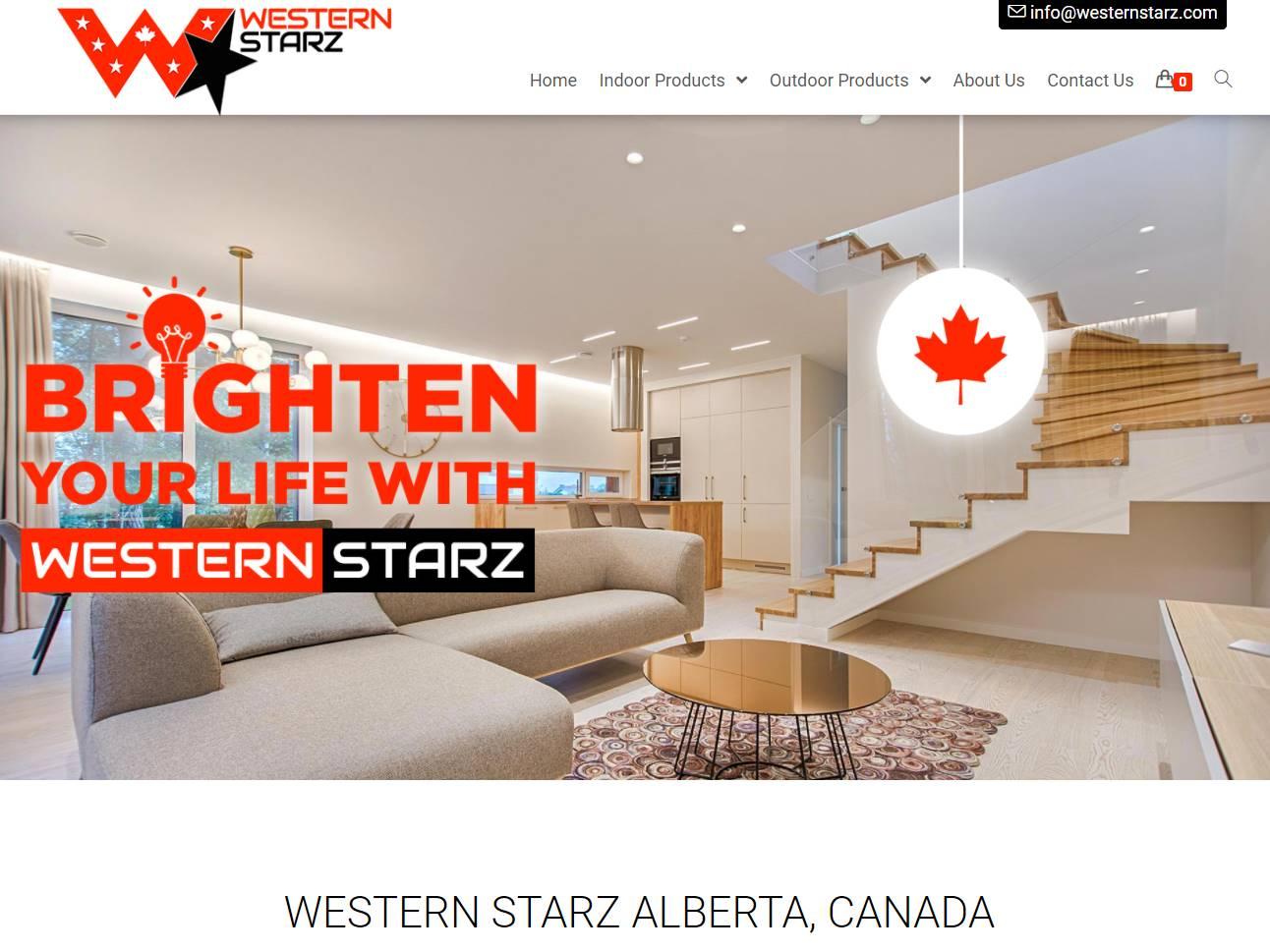 Screenshot of the Western Starz website
