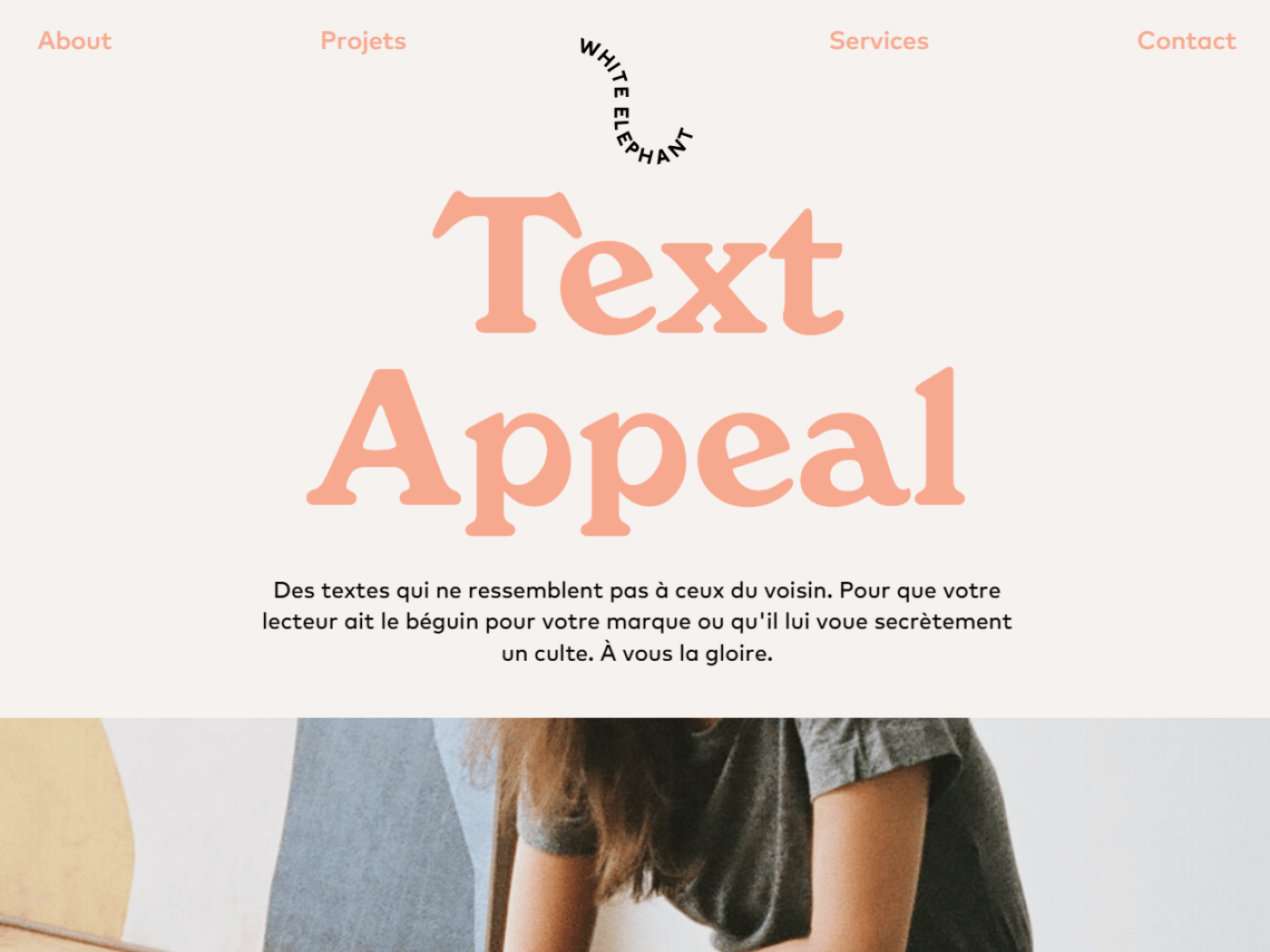 Screenshot of the White Elephant website
