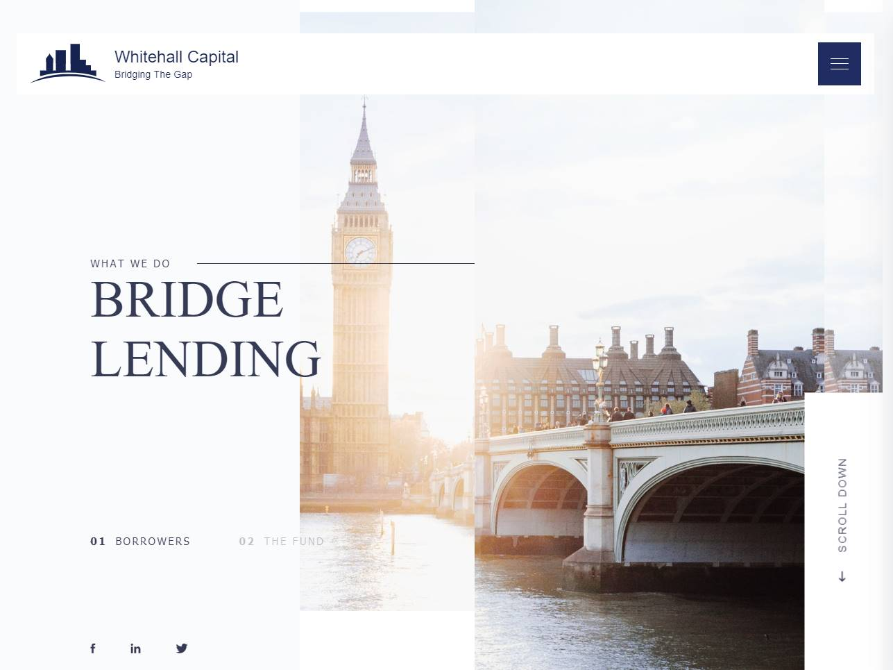 Screenshot of the WHITEHALL LENDING website
