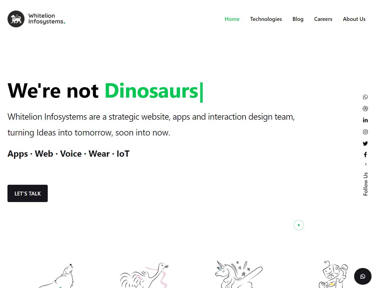 Screenshot of the Whitelion Infosystems website