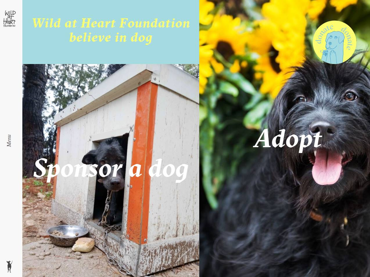 Screenshot of the Wild at Heart Foundation website