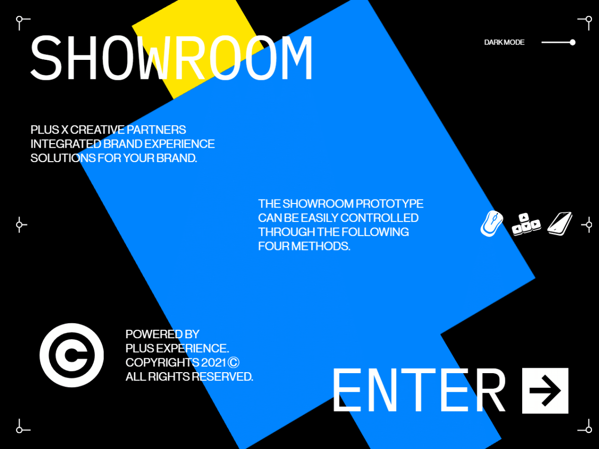 Screenshot of the X Digital Showroom website