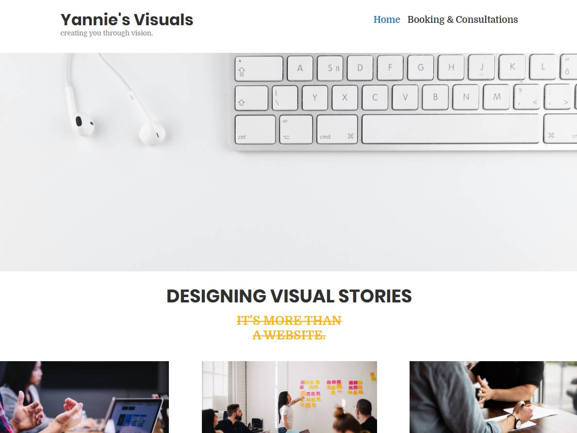 Screenshot of the YannieVisuals website