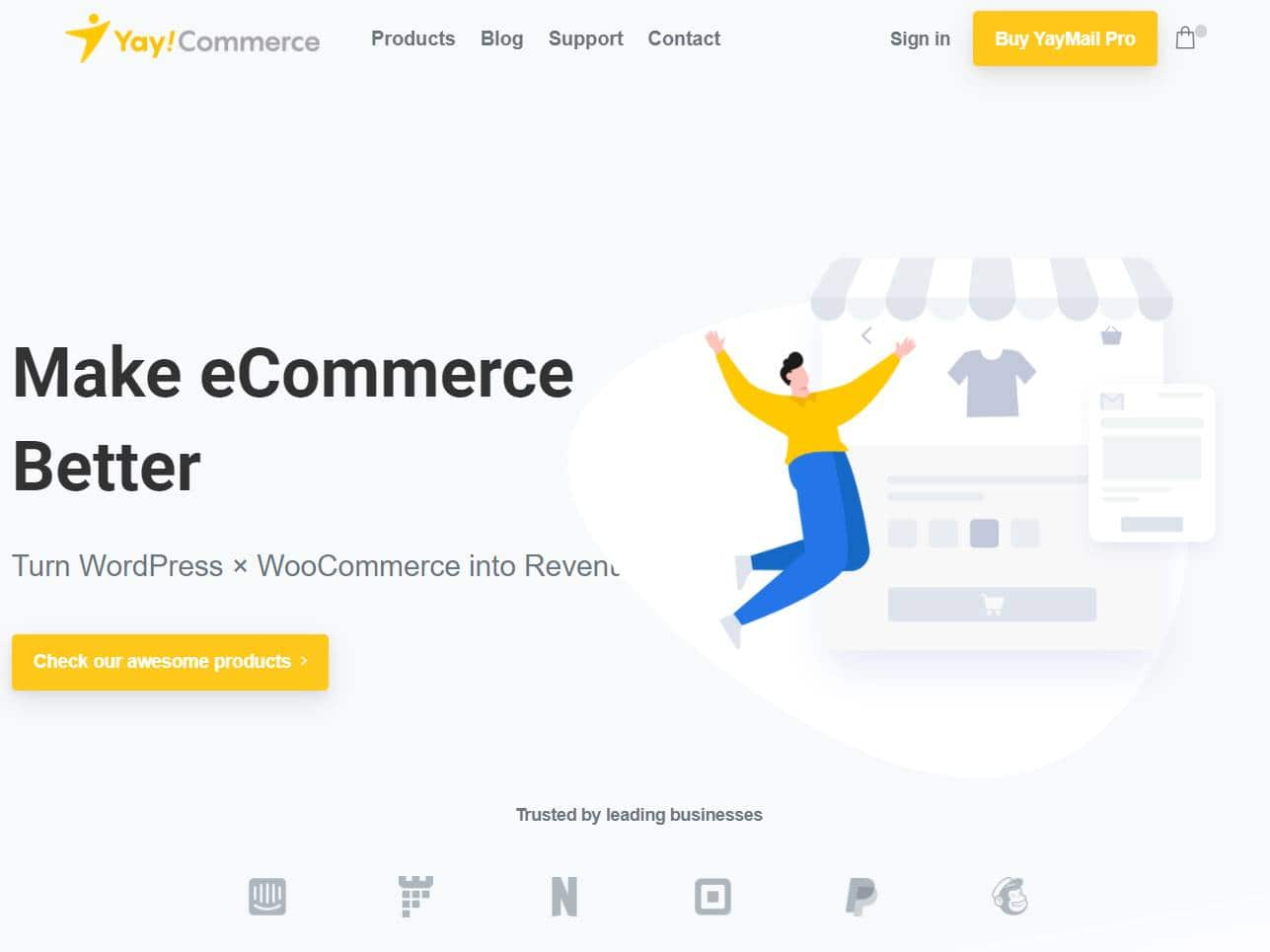 Screenshot of the YayCommerce website