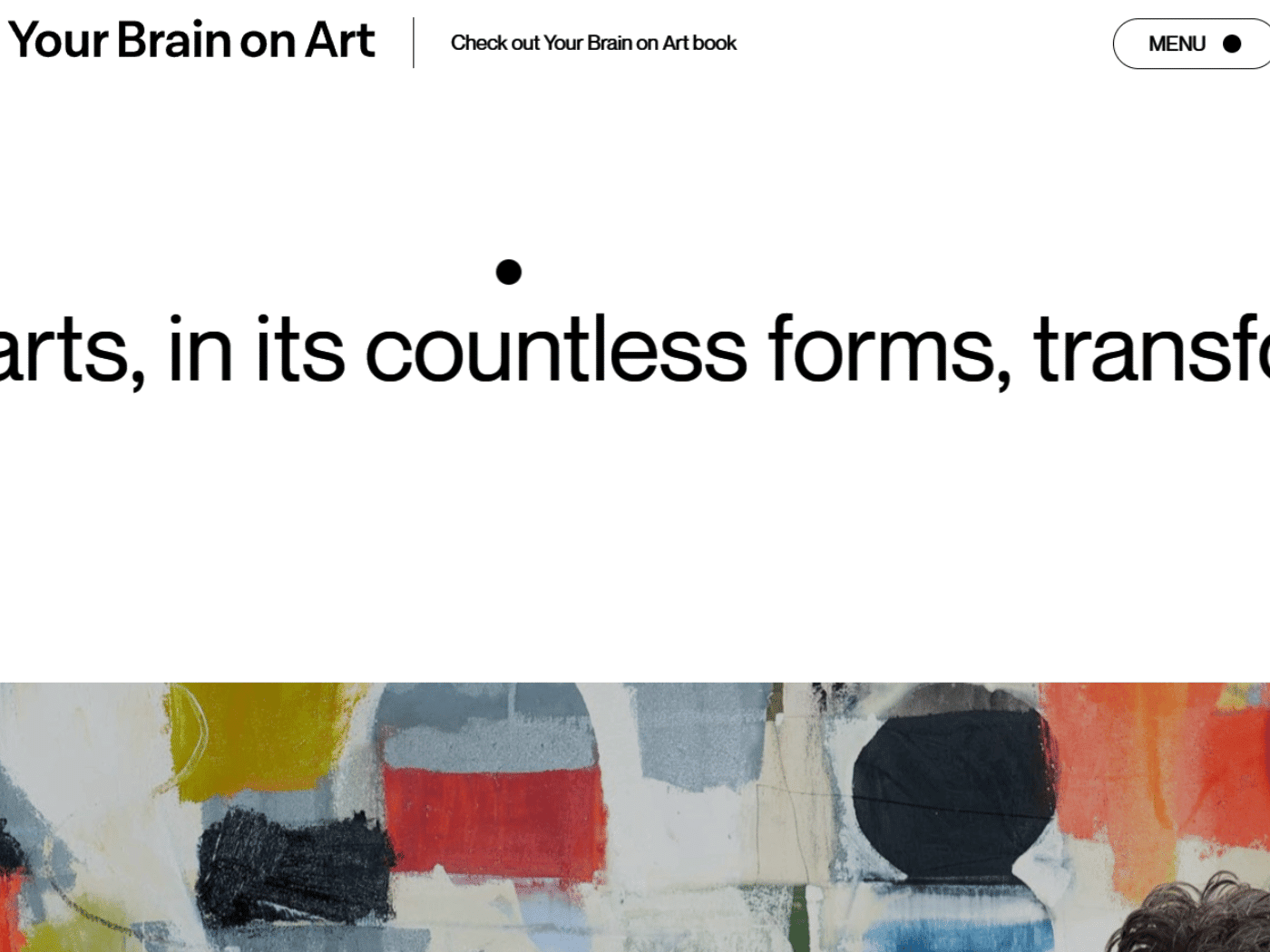 Screenshot of the Your Brain on Art website