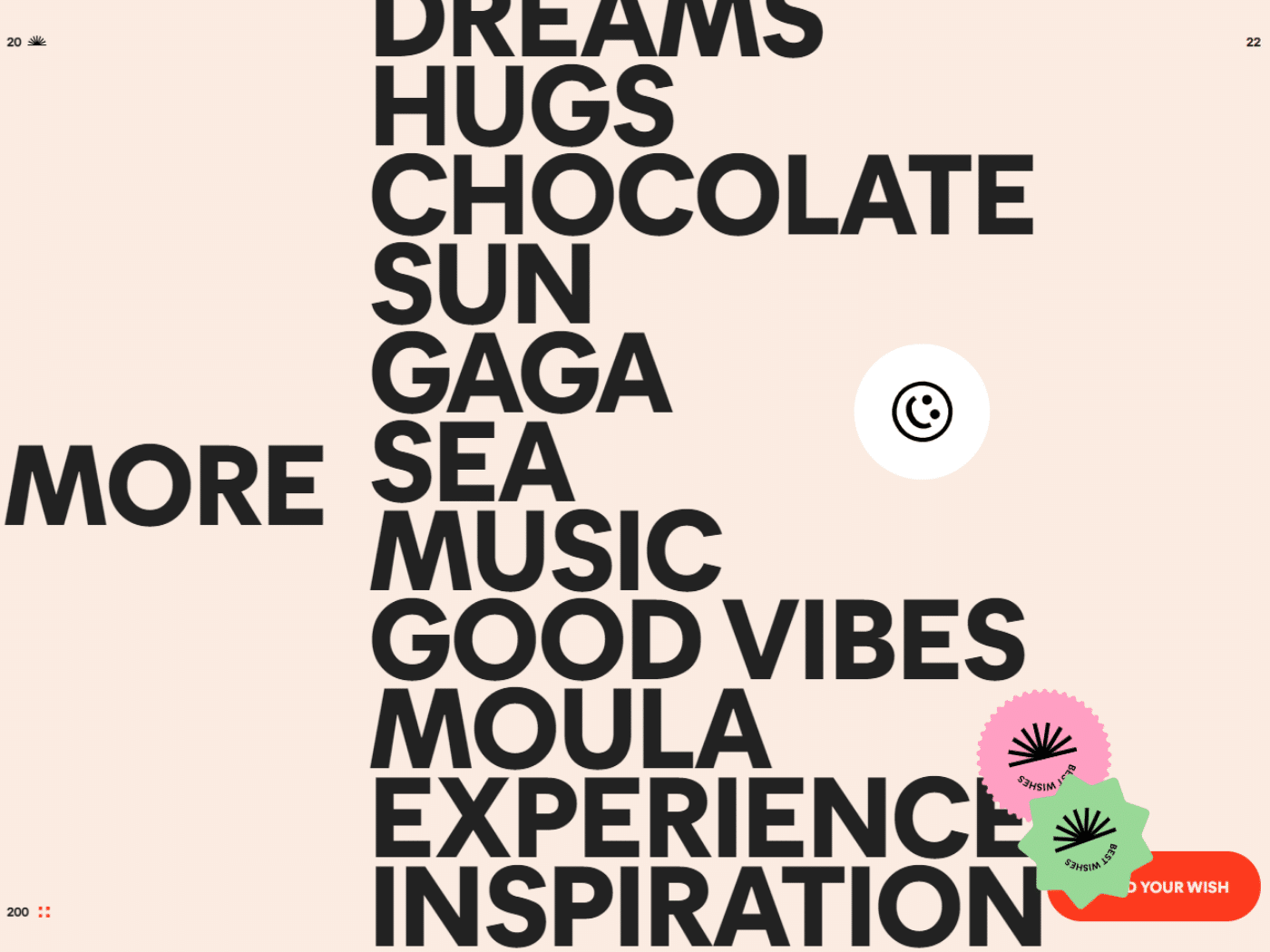 Screenshot of the Your wishes in words website