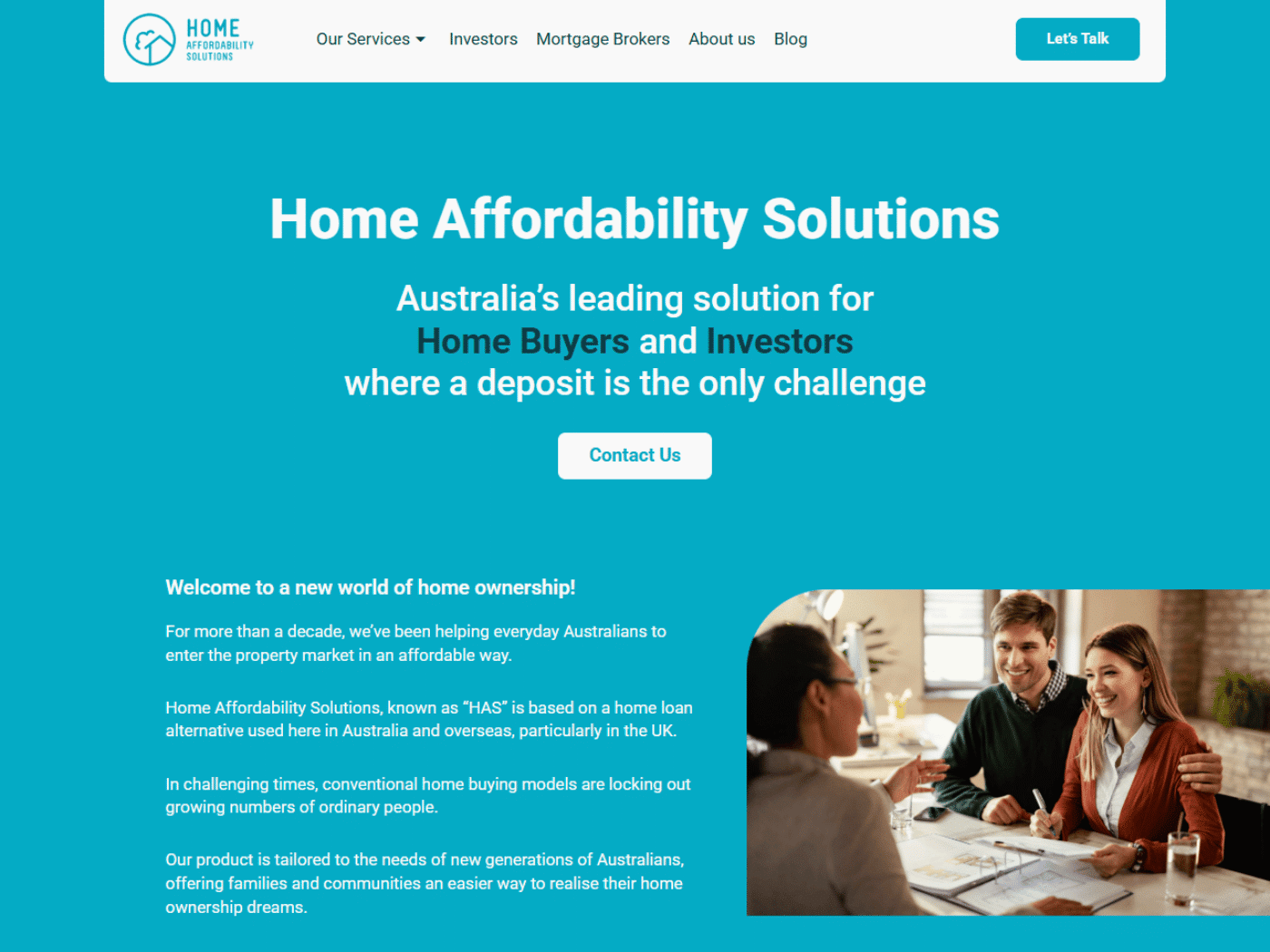 Screenshot of the yourhas website