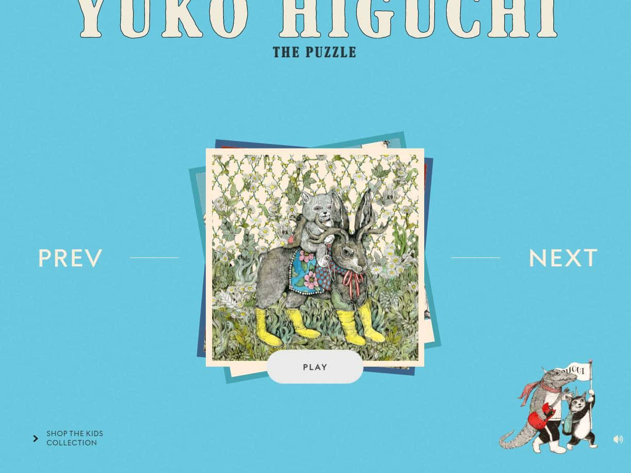 Screenshot of the Yuko Higuchi x Gucci website