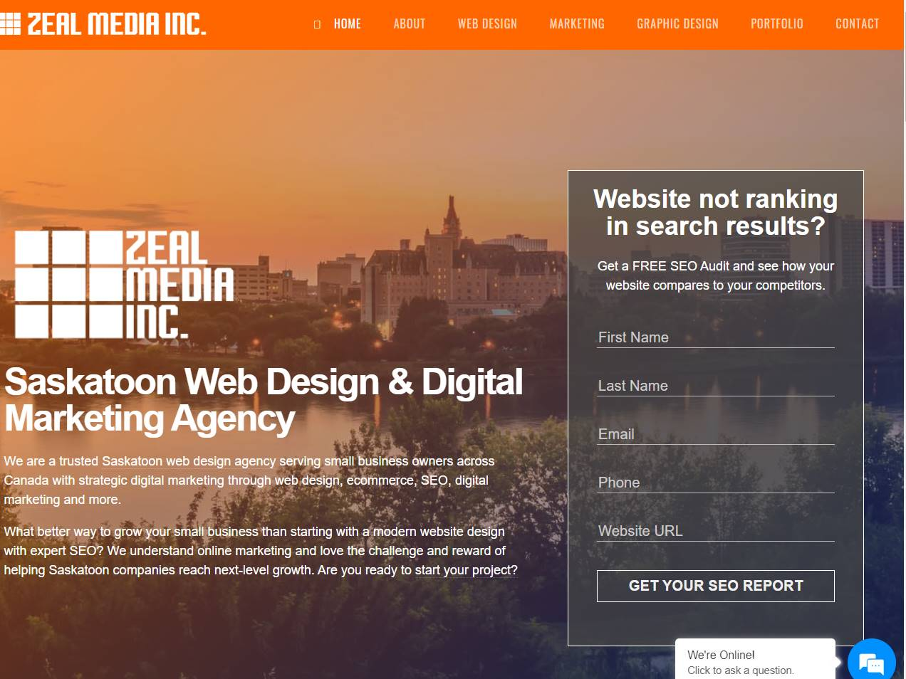 Screenshot of the Zeal Media INC website