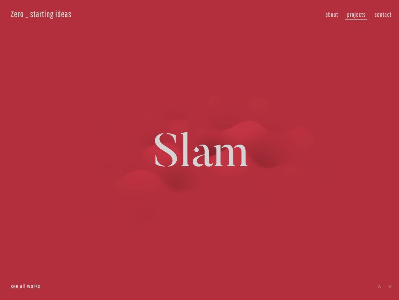Screenshot of the Zero _ starting ideas website