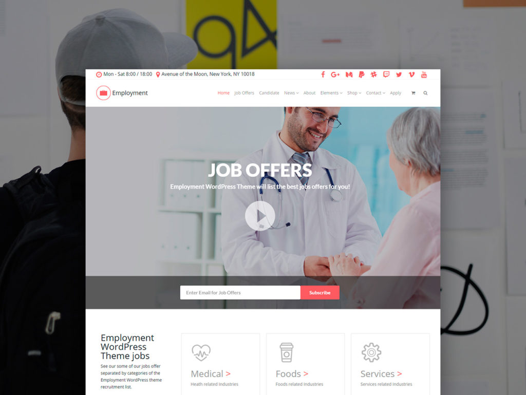 Employment WordPress Theme website design awards winner