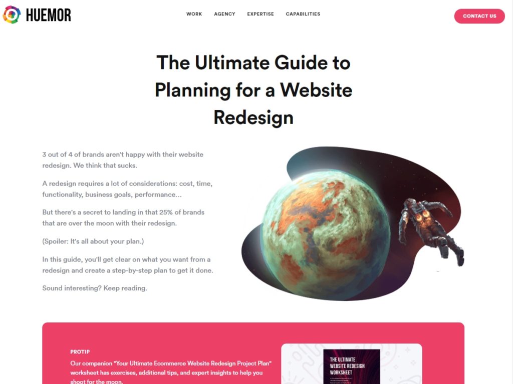 Huemor Website Redesign Guide Landing-Page CSS Design Awards Sites Gallery