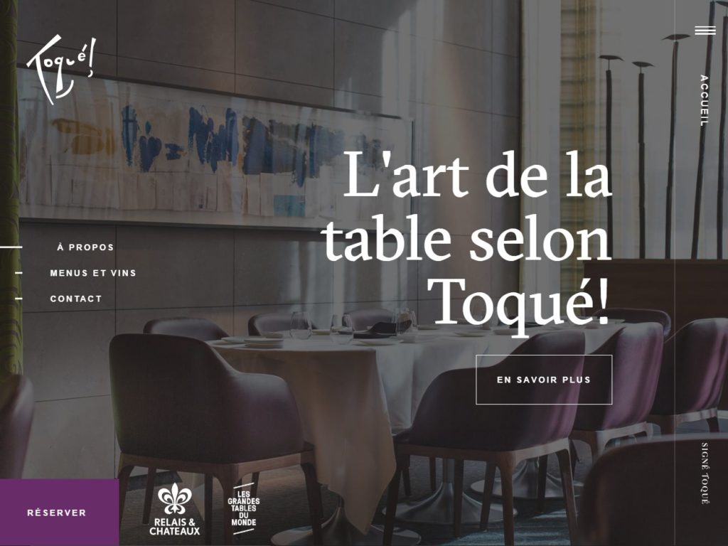 Toqué CSS Design Awards Winner sites gallery