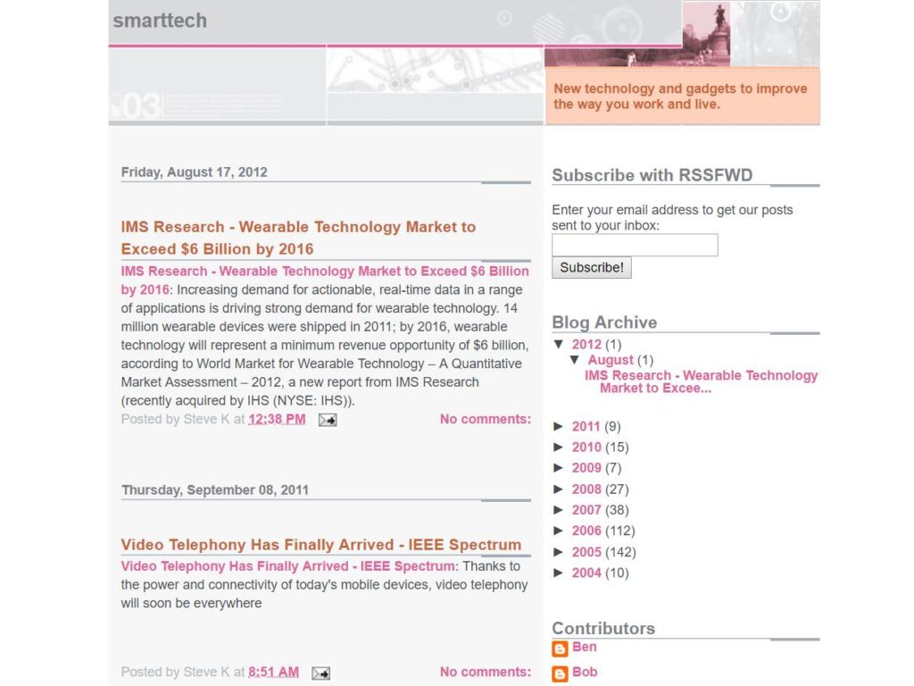 Smart Tech Blogspot sites gallery design awards css