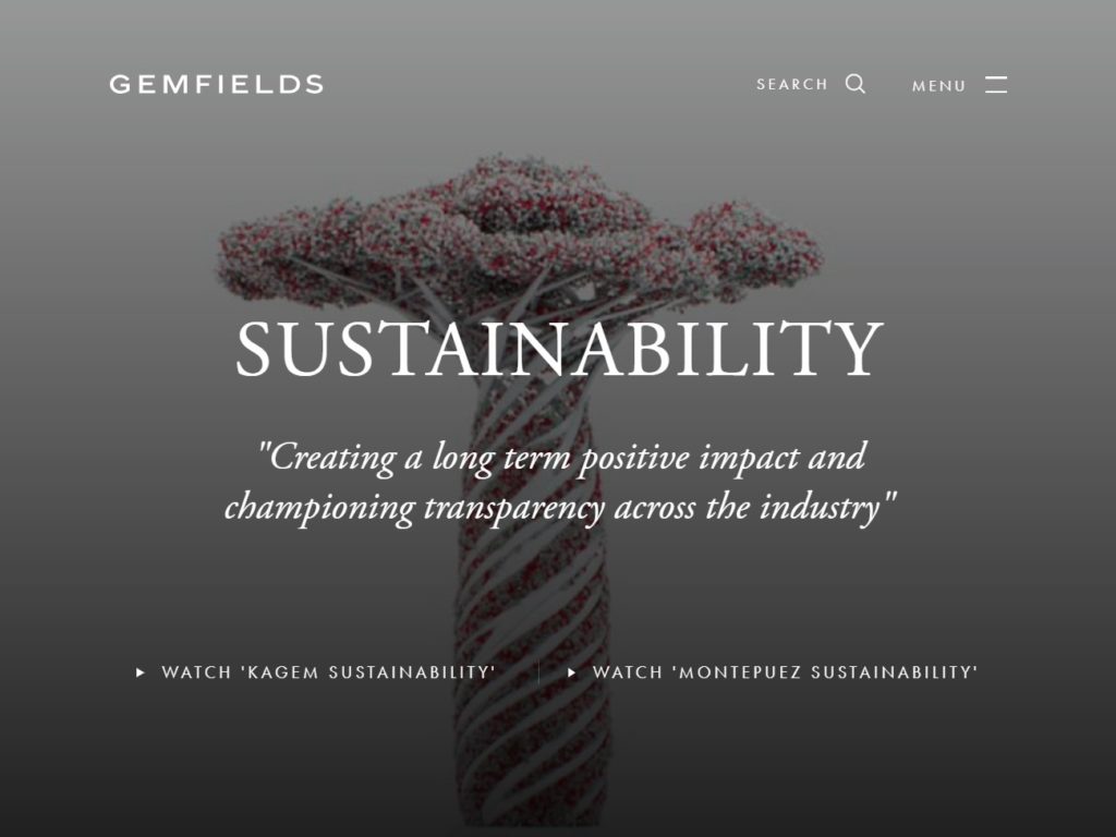 Gemfields CSS Design Awards Winner sites.gallery
