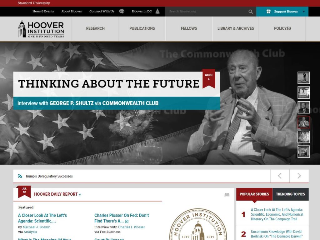 Hoover Institution CSS Design Awards Winner sites gallery
