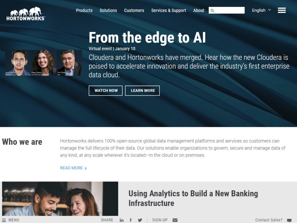 Hortonworks CSS Design Awards Winner sites gallery