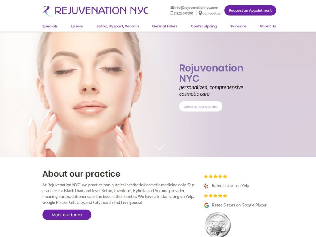 Rejuvenation Nyc CSS Design Awards Winner sites gallery