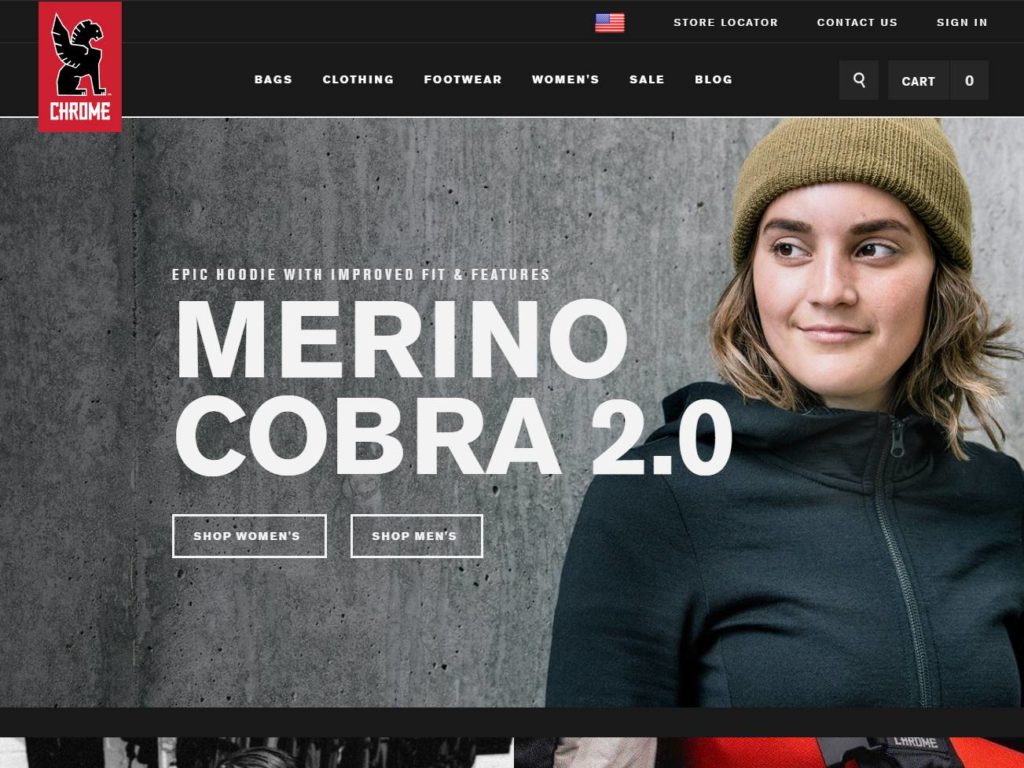 Chrome Industries CSS Design Awards Winner sites gallery