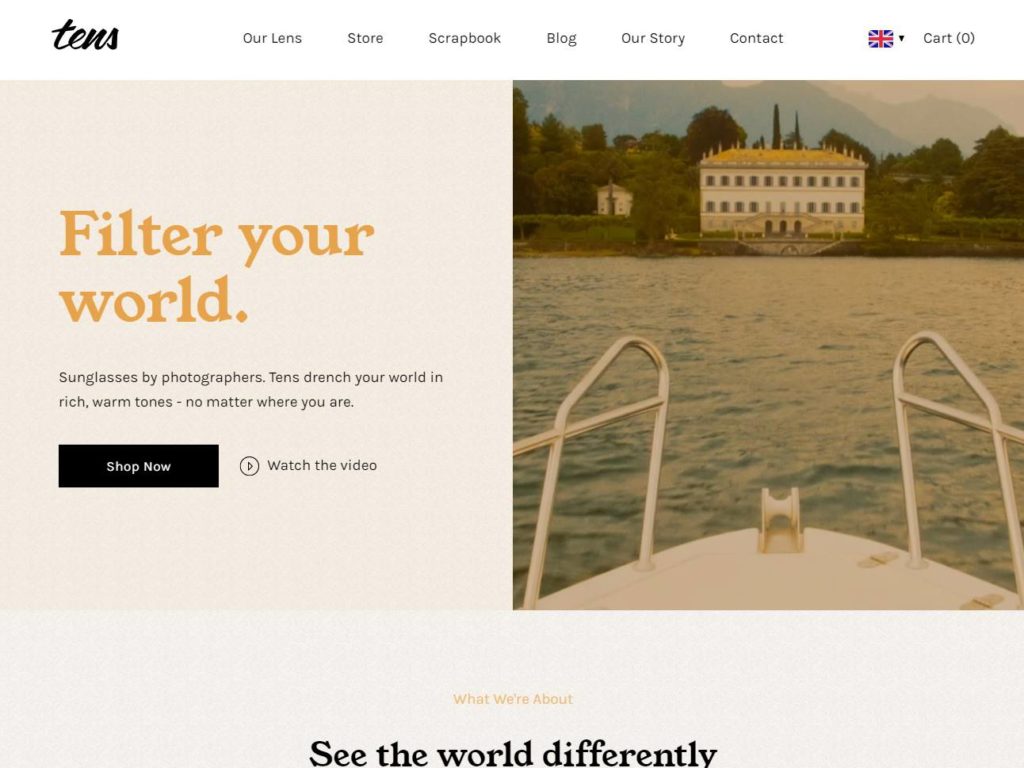 Tens Sunglasses CSS Design Awards Winner sites gallery