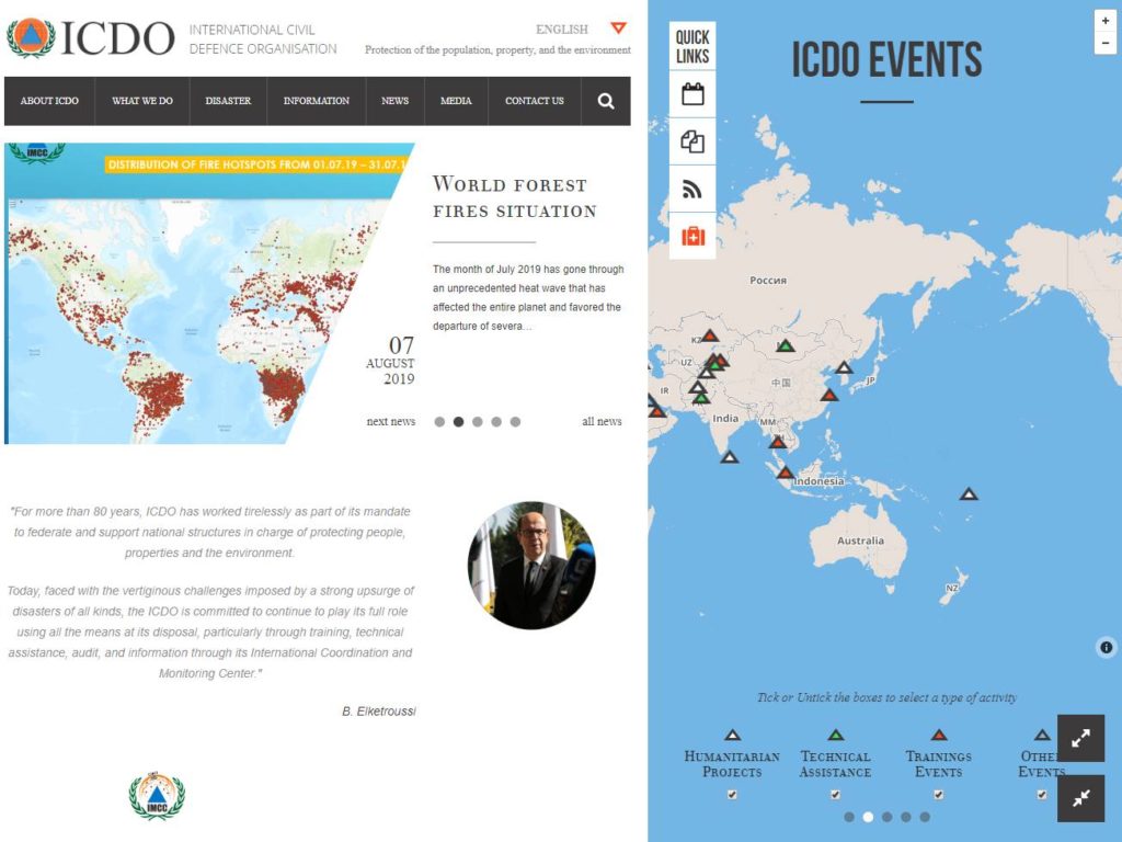 International Civil Defence Organisation CSS Design Awards Winner sites gallery