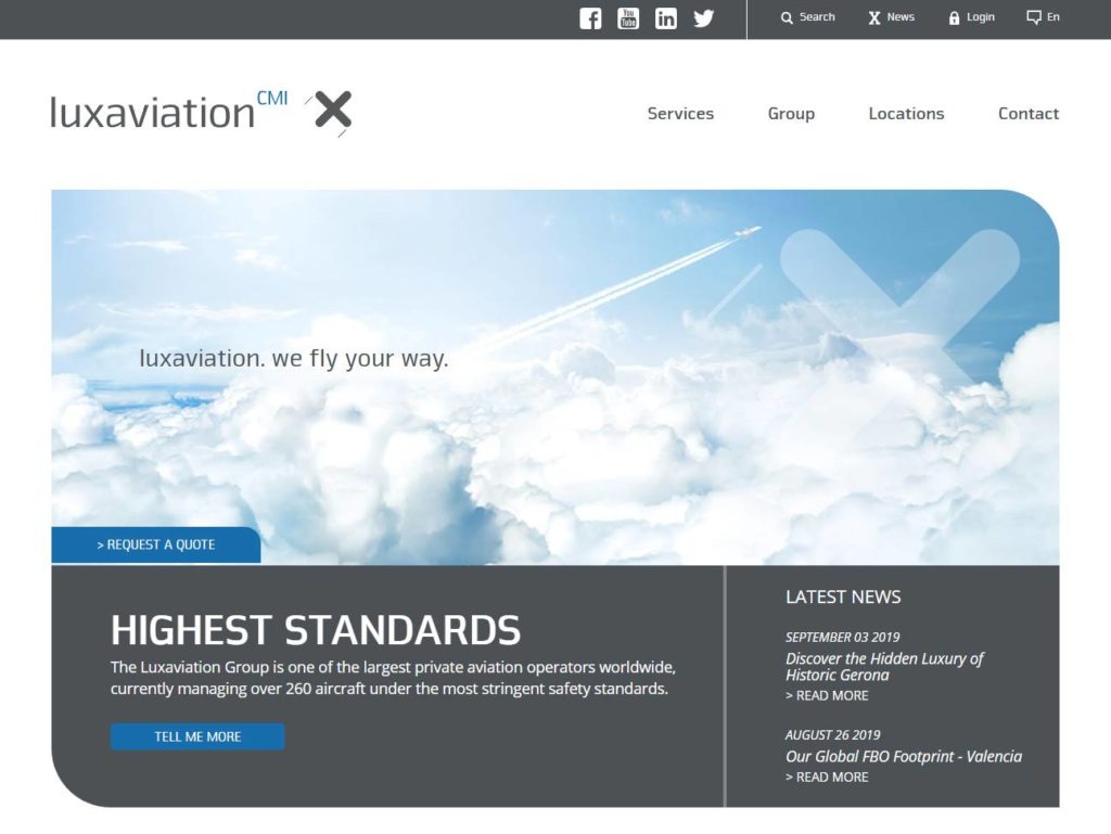 Luxaviation CSS Design Awards Winner sites gallery