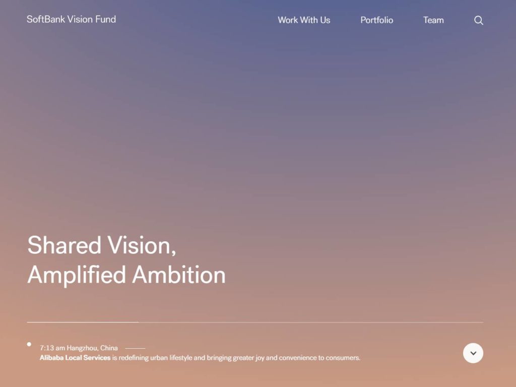 SoftBank Vision Fund CSS Design Awards Winner sites gallery