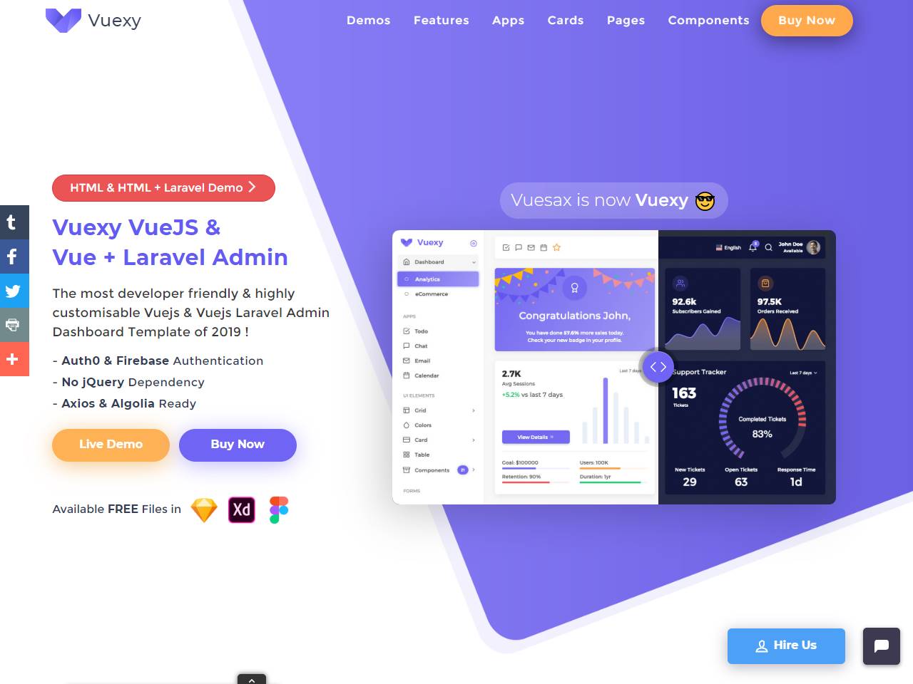 Vuexy - Vuejs HTML Admin Dashboard Template