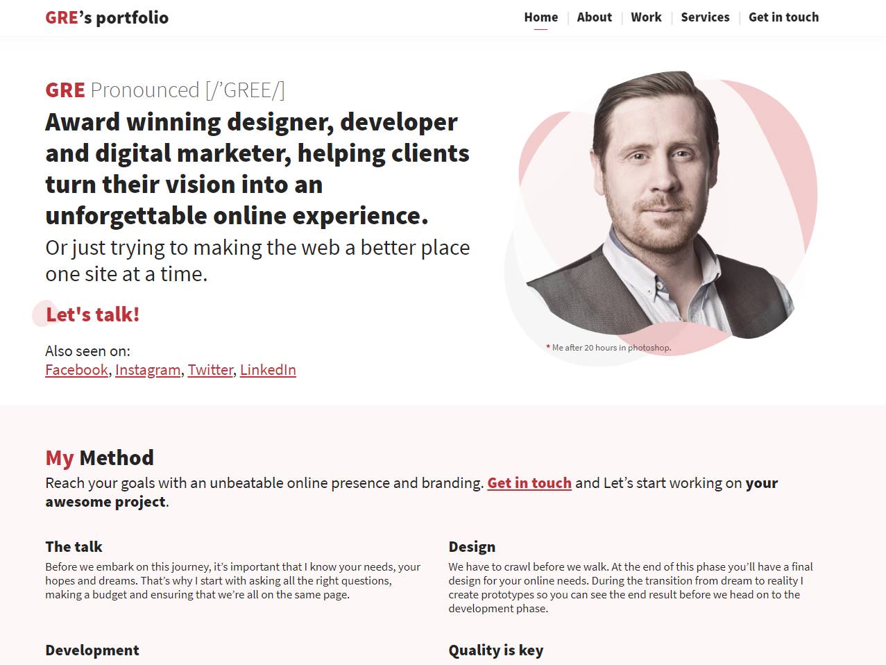 GRE’s portfolio - Sites Gallery CSS Design Awards Winner