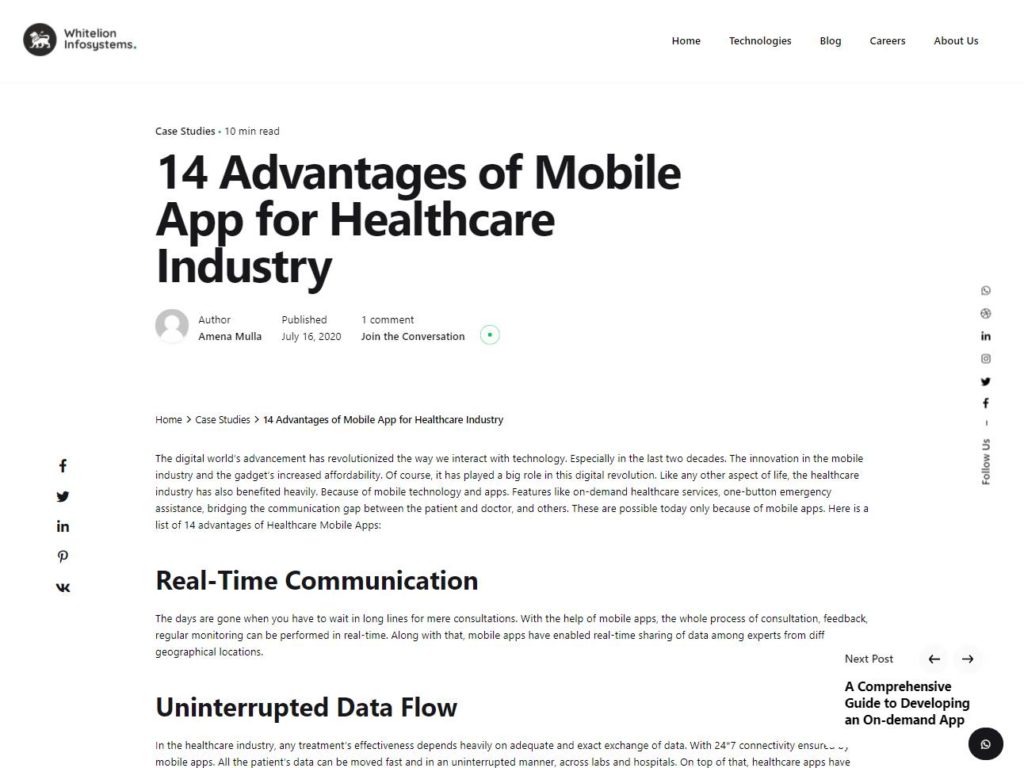 14 Advantages of Mobile App for Healthcare Industry