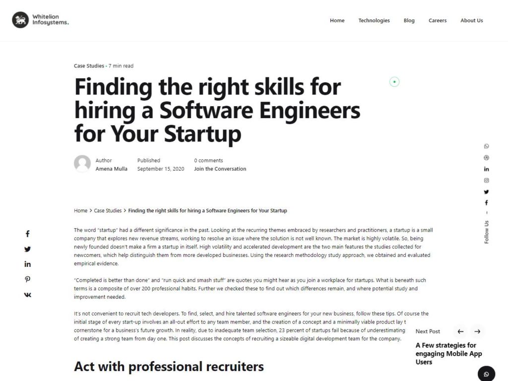 Hiring Software Engineers