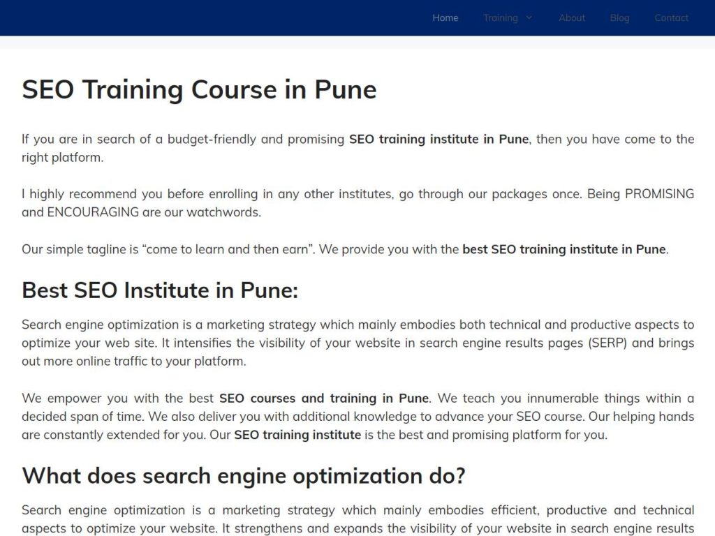 SEO Training Course