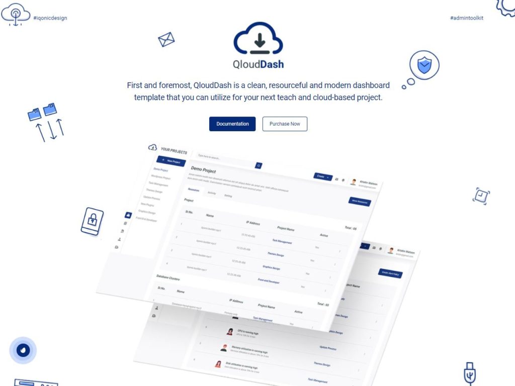 QloudDash Cloud Service Admin Template
