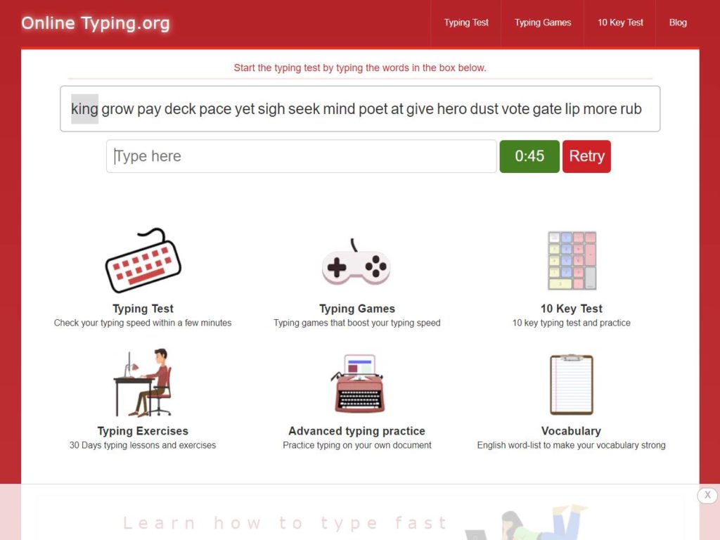 Online Typing